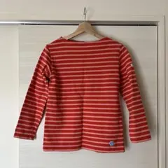 ORCIVAL コットンロードフレンチバスクシャツ レッド×ピンク サイズ2