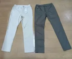 レディース　ベージュ(新品)・カーキー (試着のみ)パンツ 2点セット