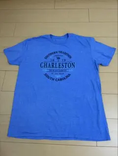 CHARLESTON プリント Tシャツ ブルー