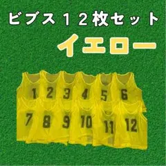 イエロー ビブス 12枚セット フリーサイズ 黄色 大人用