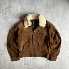 【90s vintage】レザートラッカージャケット　襟ボア　G-1 本革　短丈