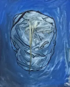 現代アート スカル モチーフ キャンバス絵画 - メルカリ