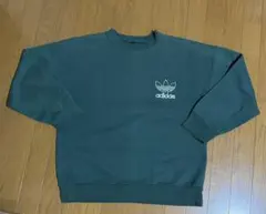 adidas ダークグリーン クルーネック スウェット