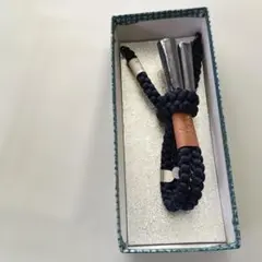 (新品未使用)羽織りひも　ネイビー 絹100%