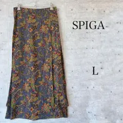 スピーガ フレアスカート 花柄 総柄 ウエストゴム 段つき Lサイズのサムネイル