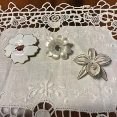 花デザイン ブローチ3点セット