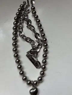 ジーナシス シルバーネックレス　2連ネックレス