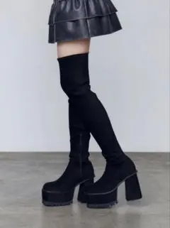 EMODA ブーツ スクエアフィットロングブーツ レディース