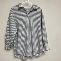 ストライプ シャツ グローバルワーク　M 薄い茶色