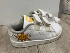 adidas アディダス スニーカー 14cm 白 キャラクター ベルクロ