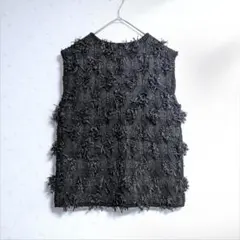 美品 UNITED ARROWS カットフリンジノースリーブニット ベスト