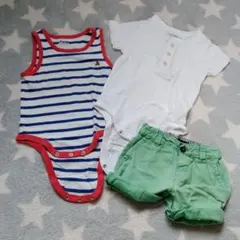 Babygap 半袖ロンパース 2枚 短パン 3枚セット
