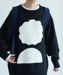 yuni Intarsist knit　「・・・」プルオーバー コットンニット