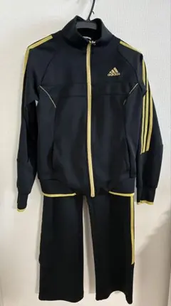 ★美品★アディダス ジャージ上下セット★Black×Gold★UVケア