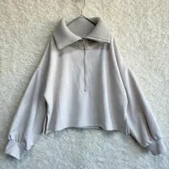 アズノゥアズプラス　スウェード調ハーフジップ　F