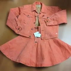 オレンジデニムジャケット＆スカートセット　フェイリッチ