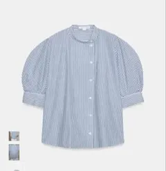 louren puffsleeve stand collar shirt - メルカリ