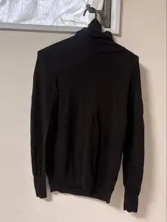 ユニクロメリノウール　ダークブラウンタートルネックセーター XL