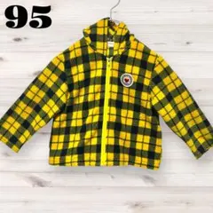 【スウィートメロン 】フリースパーカー 95 イエローチェック 女の子 キッズ