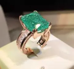 718★大ヒット・売切★ローズゴールド リング s925 czダイヤ ターコイズ