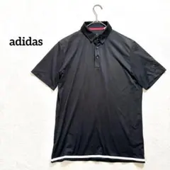 【アディダス】M 半袖ポロシャツ　ブラック　ゴルフ　メンズ
