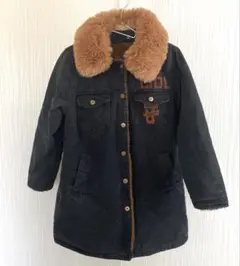 裏ボア　ブラック　デニム　ジャケット　襟取り外し可能　韓国　コーデ