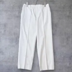 ユニクロ スラックス ストレートパンツ 白(L) シンプル ストレッチ ゆったり