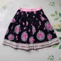 メゾピアノ　スカート　花柄