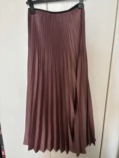 プリーツロングスカート くすみピンクのサムネイル