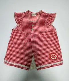 kid's zoo 赤ギンガムチェック ワンピース 80cmのサムネイル