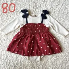 ★美品★ミッキーシルエットハート柄ワンピース　ロンパース