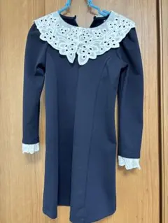 ZARA ネイビー レース襟 ワンピース サイズ7 入学式