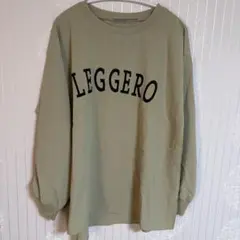 LEGGERO ロゴ入り ホワイト長袖Tシャツ サイズ40のサムネイル