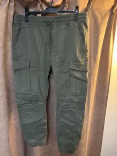 【ほぼ新品未使用】H&M カーゴ ジョガーパンツ ウエストゴム オリーブ