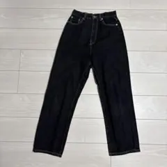 ブラックデニム ワイドレッグ ハイウエスト