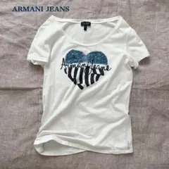 ARMANI JEANS ハートロゴ Tシャツ ホワイト サイズ40のサムネイル
