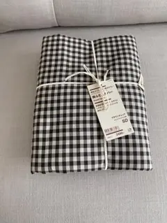 再生ポリエステル　ブラウンチェック　掛け布団カバー SD セミダブル