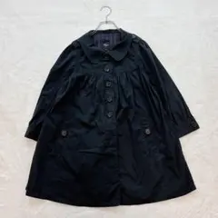ハリスパリス【36】黒 ナイロン風ジャケット 七分袖 微ストレッチ 薄手のサムネイル