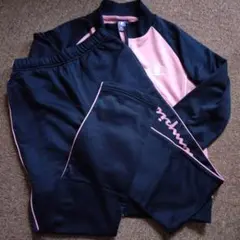 子供用160cm　Champion ジャージ上下セット ネイビーブルー/ピンク