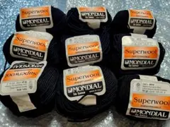 海外毛糸(イタリア) MONDIAL Superwool 黒 9個