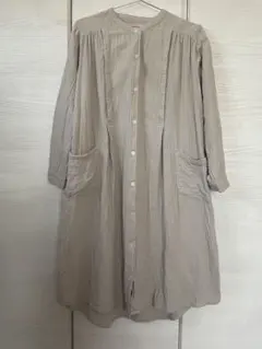 マタニティパジャマ 前開き授乳口付きコットン100% ベージュサイドポケット付き