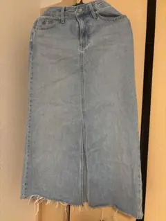 ユニクロ デニムスカート フリンジ仕上げ