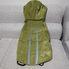 강아지용 반사 리플렉터 레인코트 카키