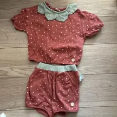 いちご ドット柄襟付きベビー服セット 80cm futafuta