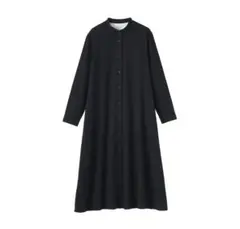 【新品未使用】無印良品　婦人 両面起毛フランネルスタンドカラー長袖ワンピース