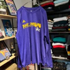 アディダス 10s ロンT カレッジロゴ ECU バスケ 紫 4XO ドクロ 春