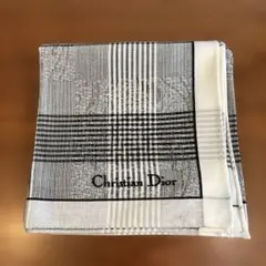 名入りChristian Dior チェック柄ハンカチ