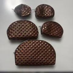 ポーチ 5点セット ブラウン