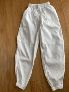 ホワイト エラスティックウエストパンツ