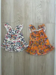 花柄ノースリーブワンピース　花火大会　夏祭り